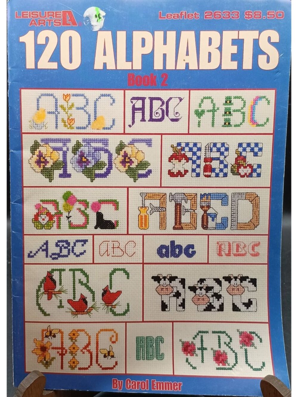 Vintage 120 Alphabets Cross-Stitch Pattern Book 2 By Leisure Arts Leaflet 2633